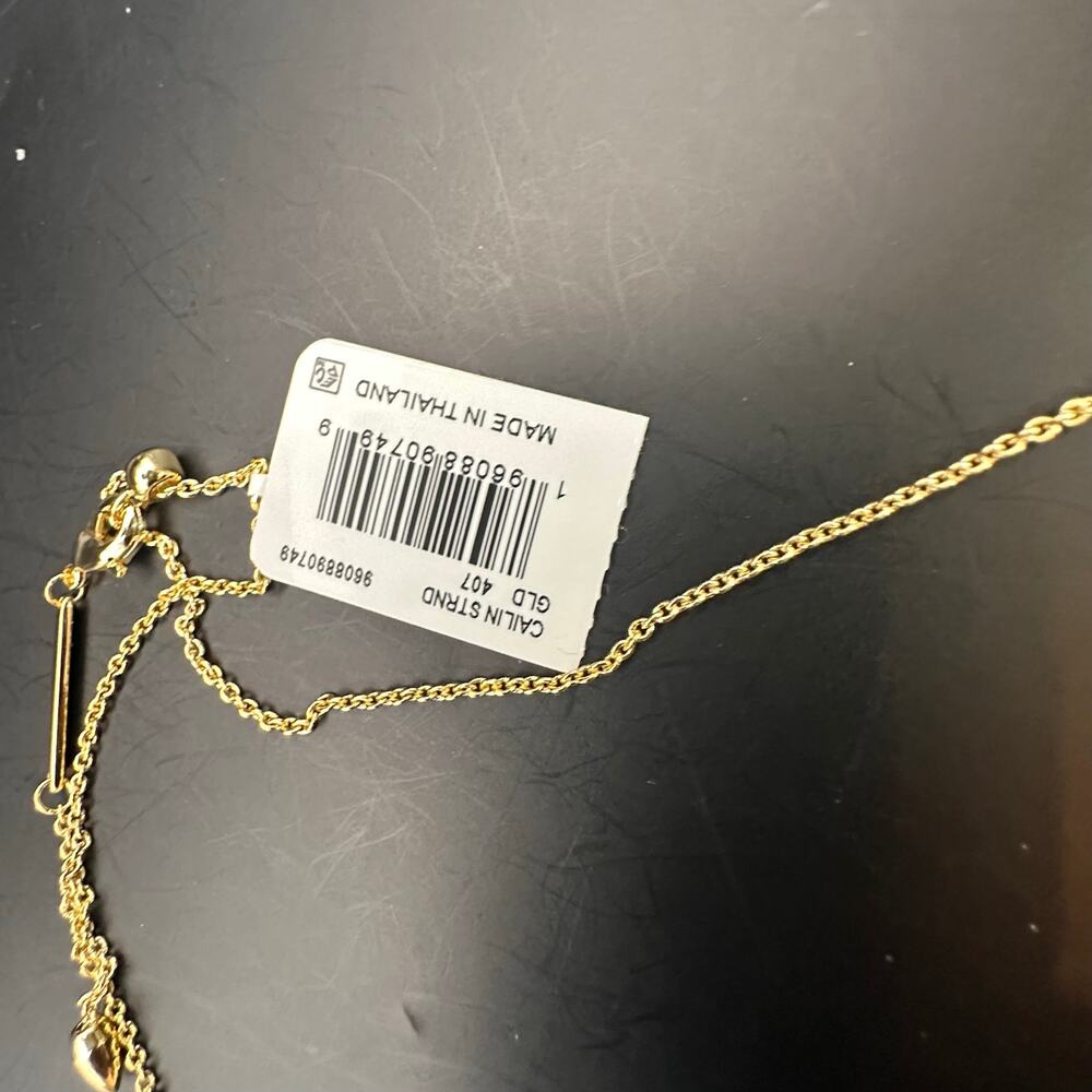 The Kendra Scott Cailin Delicate Strand Necklace NWT Gold Aqua Crystal Jewelry - Picture 8 of 13